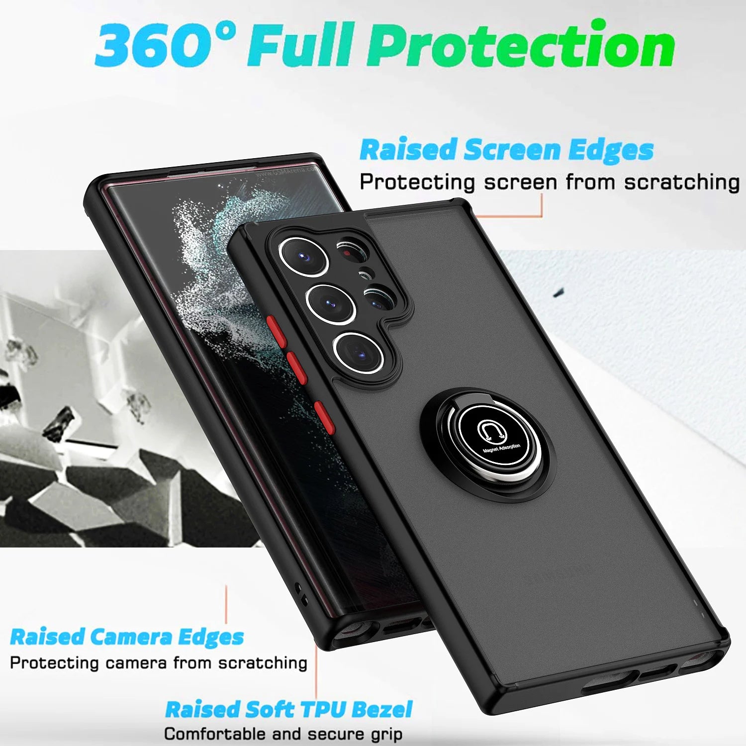 Matte Ring Case for Samsung Galaxy S24 Ultra Matte Ring Case for Samsung Galaxy S24 Ultra